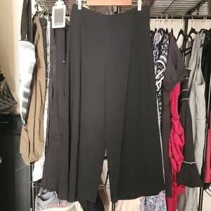 St. John Black Label Wide Leg High Rise Black Dress Pants, US 10